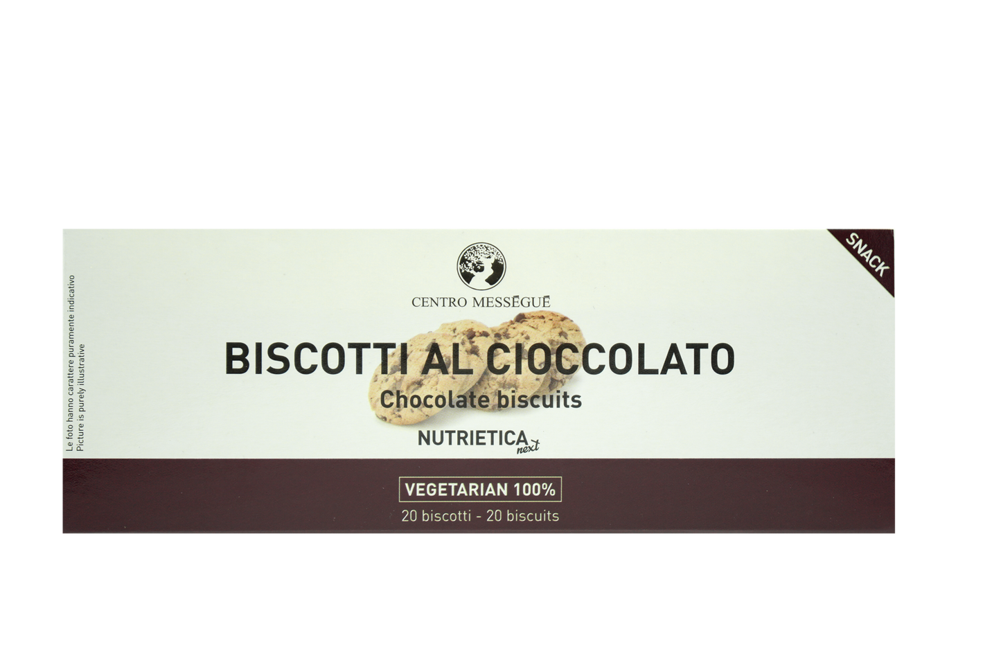 Biscotti al cioccolato (5 conf. da 4 biscotti cad) 100% VEGETARIAN FOOD
